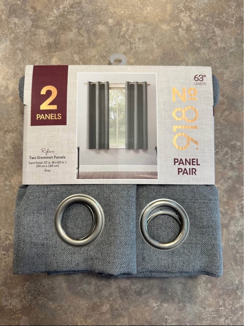 Grey Grommet Curtain Panel Pair - 2 Panels